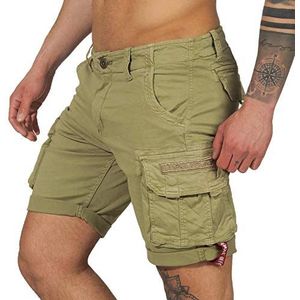 aplha industries Heren Crew Short Bermuda, olijfgroen (light olive), 34