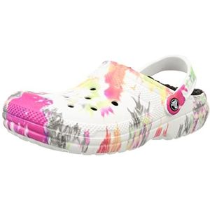 Crocs Classic Lined Tie-Dye Clog Klompen uniseks-volwassene, Blotched Tie Dye, 37/38 EU