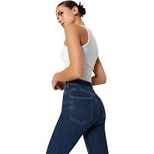 Trendyol Vrouwen hoge taille skinny fit skinny jeans, donkerblauw,36, Donkerblauw, 34