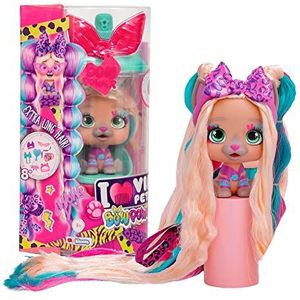 VIP PETS Bow Power Kim S6 pop om te verzamelen in trendy urban-look, met lang haar om te stylen en te decoreren, speelgoed en cadeau voor meisjes en jongens vanaf 3 jaar