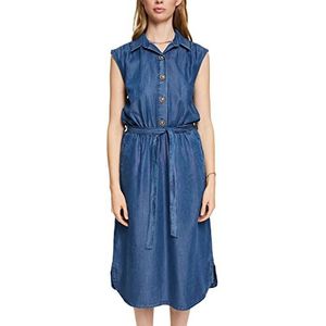 ESPRIT Collection Van Tencel™: jurk in denim-look, Blue Medium Washed., 34