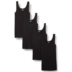 Amazon Essentials Tanktop voor dames, slimfit, verpakking van 4 stuks, zwart, medium