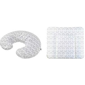 Rotho Babydesign Zwangerschapskussen-set, klein, 180 x 33 cm, incl. breed aankleedkussen, 85 x 72 cm, vanaf 0 maanden, Seashell Shape