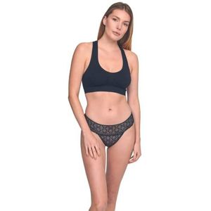 DON ALGODON | Verpakking van 12 kanten tanga's voor dames, buitengewone kwaliteit en zachtheid, 2 stuks per kleur - zwart/granaat/leer/groen/wit/indigoblauw | stof: 90% polyamide - 10% elastaan