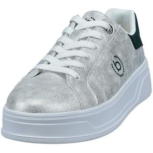 bugatti Dames 435-AIE03 sneakers, zilver/donkergroen, 36 EU, zilver-donkergroen, 36 EU