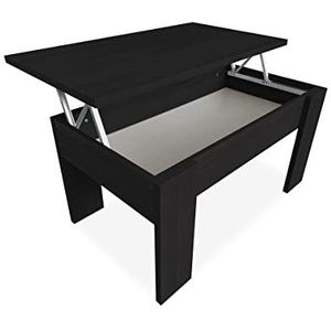 Duérmete Online Wengue salontafel, woonkamer- of eetkamertafel, gekleurd, afmetingen: 90 cm (breedte) x 50 cm (diepte) x 46-57 cm (hoogte), hout, 90 x 50 x 46/57 cm