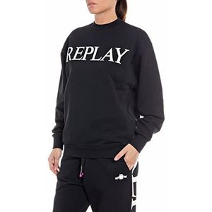 Replay Sweatshirt voor dames, 098 Black, L