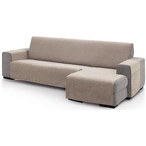 ECOMMERC3 Chaise longue bankovertrek voor hoekdeel rechts, grootte rugleuning: 280 cm, bankhoes, chaise longue, beige, zacht, 100% Made in Spain