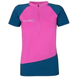 Rock Experience Merlin SS Hz T-shirt voor dames, 0834 Super Pink+1484 Moroccan Blue, XS