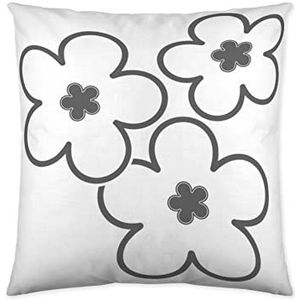 Tsuki kussensloop, wit, grijs, zonder vulling