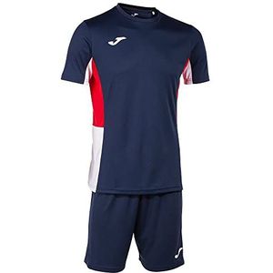 Joma - Danubio II-set - Marineblauw Rood Wit - T-shirt met Korte Mouwen en Shorts