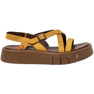 Art - 1185312F5003 - Leren Sandalen - Geel - 3 tot 5 cm - Gesp - Casual