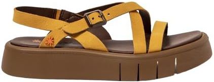 Art - 1185312F5003 - Leren Sandalen - Geel - 3 tot 5 cm - Gesp - Casual