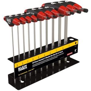 KLEIN TOOLS JTH610E Inbussleutel Set, SAE T-handvat inbussleutel set met 6-inch messen, standaard inbegrepen, 10-delig