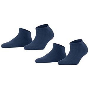 FALKE Dames Korte sokken Happy 2-Pack W SN Katoen Kort eenkleurig Multipack 2 Paar, Blauw (Royal Blue 6000), 35-38