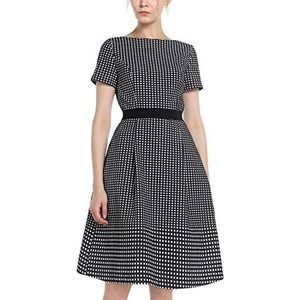 APART Fashion Jacquard jurk voor dames, zwart-crème, 42