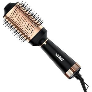 YASHE Föhnborstel voor snel drogen, 4-in-1 eenstaps hete borstels voor haarstyling en styler volumizer, 1200 W krachtige keramische toermalijn negatieve ionen föhnborstel voor kort lang haar