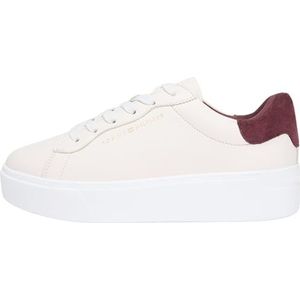 Tommy Hilfiger Vrouwen Chic Platform Cupsole Sneaker FW0FW09021 Low Top, Beige (Soft Cream/Marzemino), 40, Beige Zachte Crème Marzemino, 40 EU