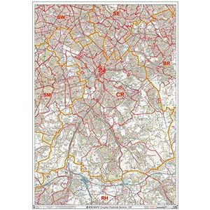 Croydon - CR - Postcode Wandkaart - Kunststof gecoat