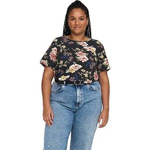 ONLY Carmakoma Dames Carvica Ss Top WVN Noos blouse, Zwart//Aop: lena Flower, 44 NL