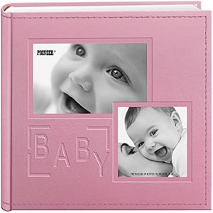 Pioneer fotoalbums 200-pocket met reliëf ""babykader cover album voor 4 van 6 printen, roze