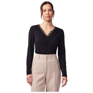 YAS Dames Yaslori Ls Lace Top S. Noos blouse met lange mouwen, zwart, M