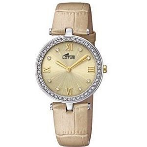 Lotus Watches dames datum klassiek kwarts horloge met lederen armband 18462/2