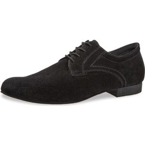 Diamant Heren dansschoenen 085-026-001 - suède zwart - 2 cm micro-hak - extra breed - suède zool - Made in Germany, zwart, 37.5 EU