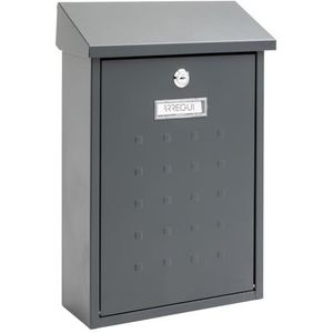 ARREGUI Premium E5605 Buitenbrievenbus van staal, maat M (DIN A4-post en tijdschriften), middelgrote wandbrievenbus, enkele brievenbus, regenafstotend, eenvoudig te installeren, antraciet