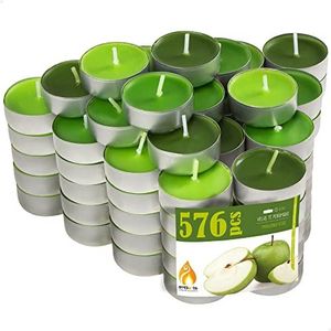 AKTIVE Set 576 geurende theelichtjes, 10 g/3,5 H, appelgroen, 46094