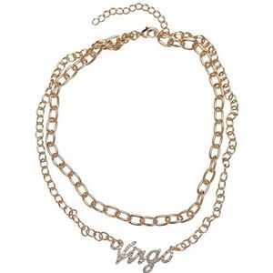 Urban Classics Uniseks halsketting Diamond Zodiac gouden necklace, kleur virgo, maat één maat