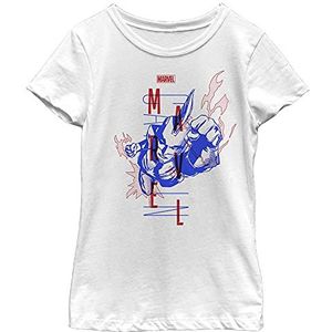 Marvel Blauw T-shirt voor meisjes, wit, Wit, S