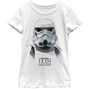 Star Wars Jedi: Fallen Order Trooper Masker Girl's Solid Crew Tee, Wit, XS, Weiß, XS