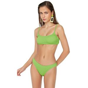 Trendyol Vrouwen Normale Taille Normale Trotter Bikinibroekje, Groen, 38