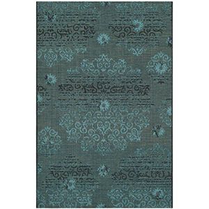 Safavieh overdye geïnspireerd tapijt, PAL129, geweven polypropyleen elektrisch 120 x 180 cm zwart/turquoise blauw.