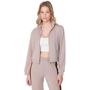 TRENDYOL Dames Staande kraag Plain Regular Sweatshirt, Mink Color, M, Mink Color, M