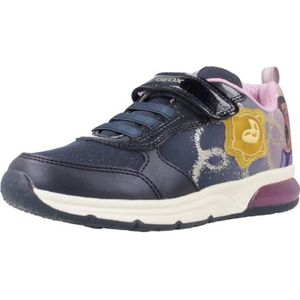 Geox J SPACECLUB Girl A Sneaker, Navy/Lavender, 34 EU, Navy Lavender, 34 EU
