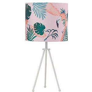ONLI Grote lamp flamingo trap, wit, roze, groen