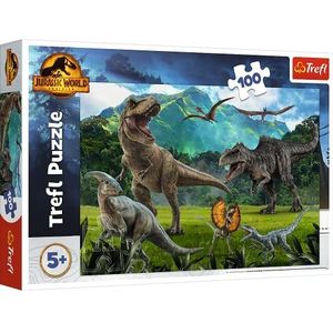 Trefl - Jurassic World: Dominion, Jurassic Park - Puzzel 100 Elementen - Kleurrijke Puzzels met Dinosaurussen, Plezier voor Kinderen vanaf 5 jaar