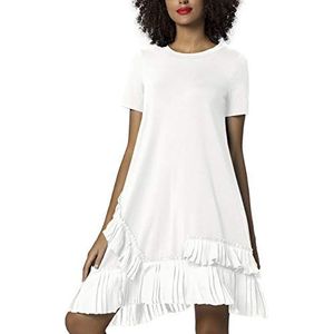 APART Fashion Damesjurk met volants-jurk, wit (crème crème)., 36