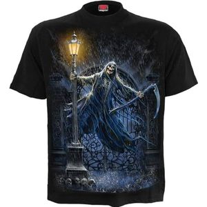 Spiral Reaping in the rain T-shirt zwart M 100% katoen Basics, Horror, Rock wear, Schedels