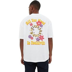 Trendyol Mannelijke Regular Basic T-shirt met ronde hals, Kleur: wit, S