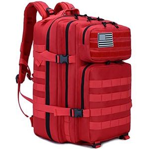 Saorzon Uniseks tactische rugzak Bergsteigertas Backpack (1-pack), rood, Eén maat, modern