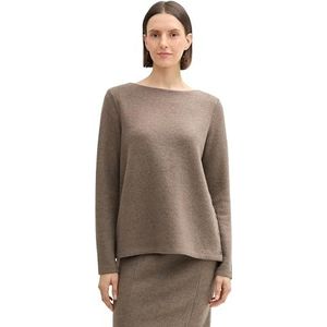 TOM TAILOR Sweatshirt voor dames, 16569 - Cashew Beige Melange, XXS