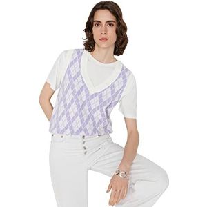 TRENDYOL Dames Jacquard Knitwear Sweater, ecru, S, ecru, S