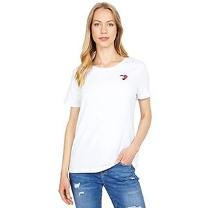 Tommy Hilfiger Womens Tommy Hilfiger vrouwen vlag hart Tee, Helder Wit Hart, XL