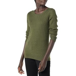 Amazon Essentials Lichtgewicht sweater met lange mouwen voor dames en ronde hals (verkrijgbaar in grote maten), olijf, Small