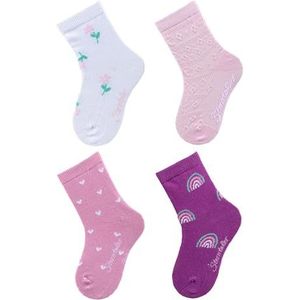 Sterntaler baby meisjes sokken 4 bloemen, wit, 18 EU