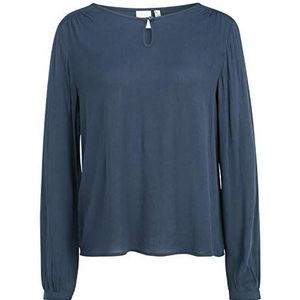 ICHI Dames blouse hemdblouse lange mouwen 20108994, Total Eclipse (14044), XS