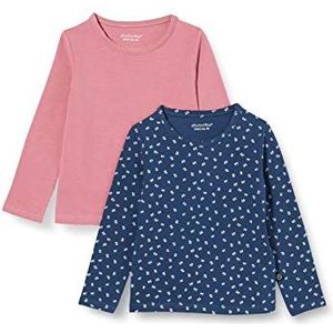 Minymo Blouse - 2-pack - Mesa Rose/Nieuw Navy - Minymo - 4 jaar (104) - Shirts